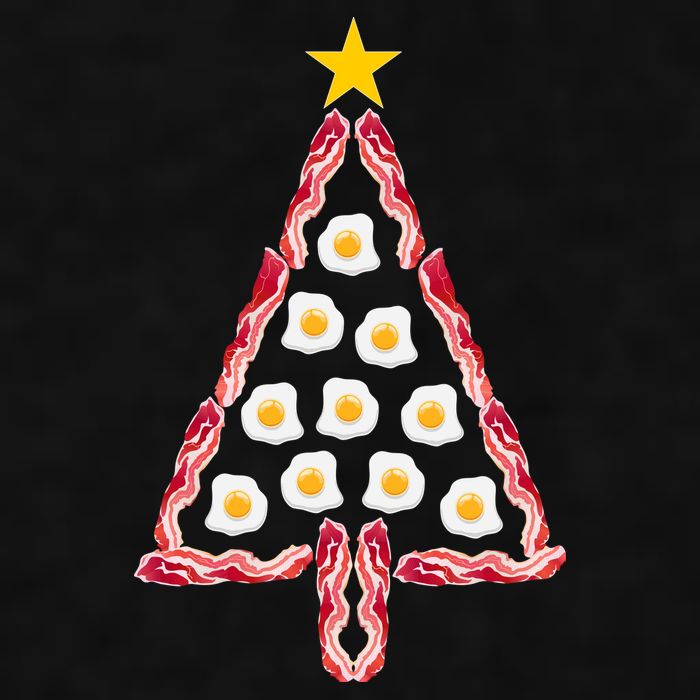 Christmas Breakfast Tree Bacon And Eggs Ladies PosiCharge Tri-Blend Wicking Tank