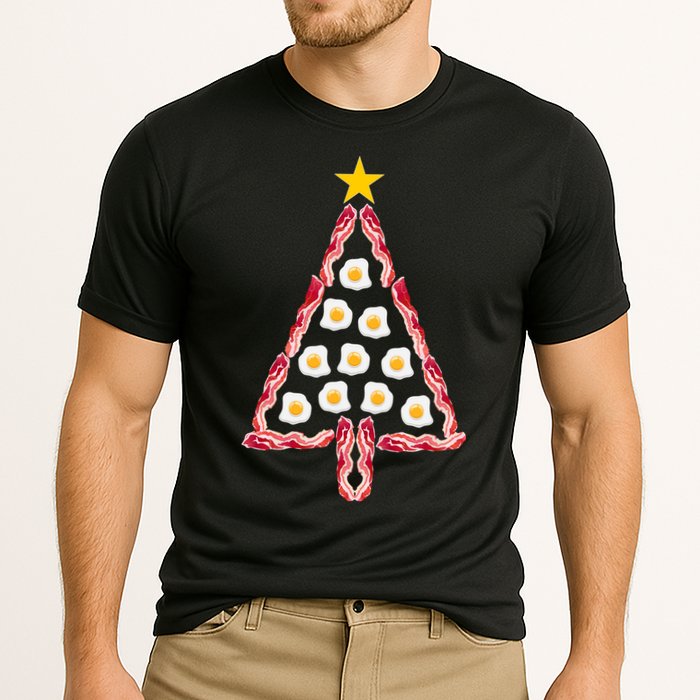 Christmas Breakfast Tree Bacon And Eggs Performance Shirt