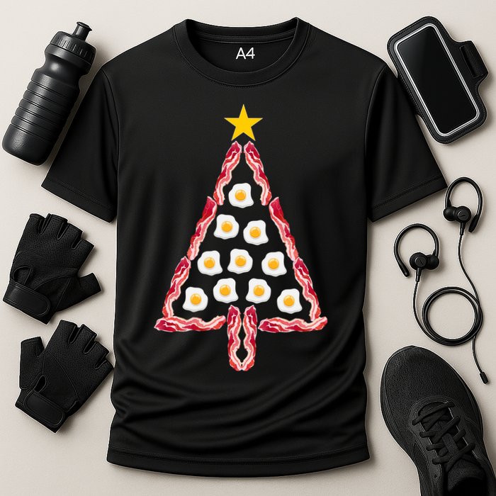 Christmas Breakfast Tree Bacon And Eggs Performance Shirt