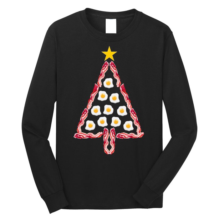 Christmas Breakfast Tree Bacon And Eggs Long Sleeve Shirt