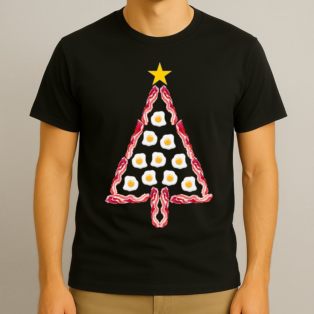 Christmas Breakfast Tree Bacon And Eggs T-Shirt