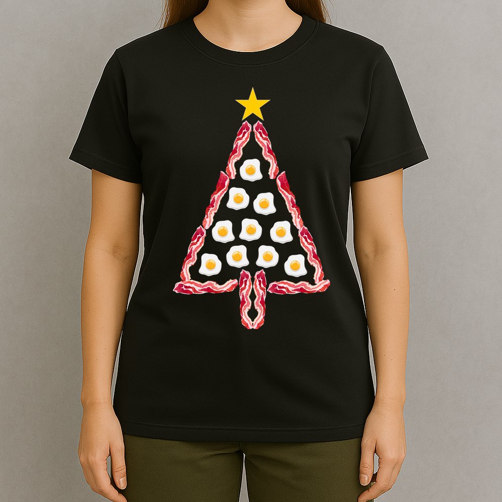 Christmas Breakfast Tree Bacon And Eggs T-Shirt