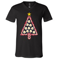 Christmas Breakfast Tree Bacon And Eggs V-Neck T-Shirt