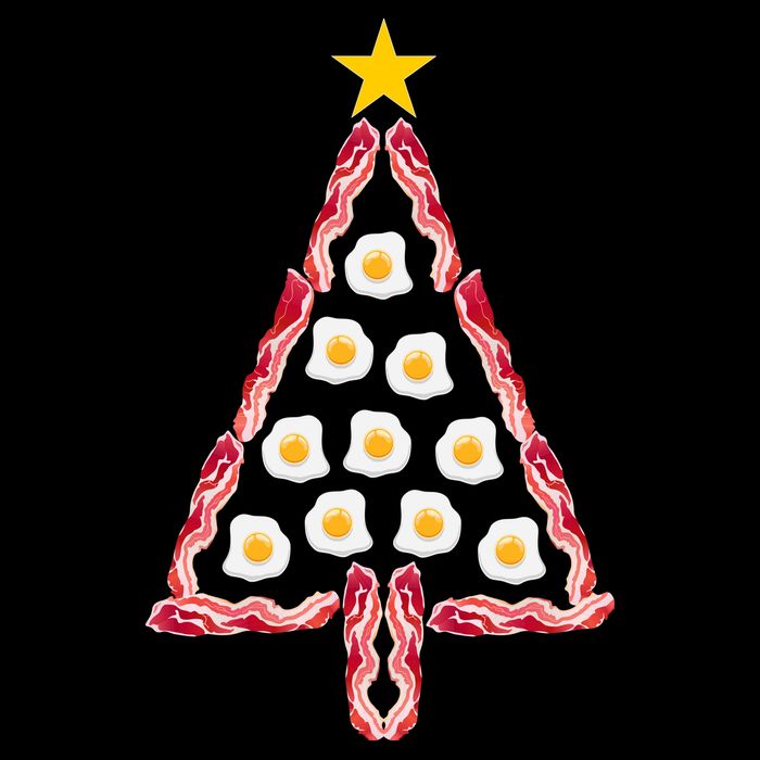 Christmas Breakfast Tree Bacon And Eggs Button