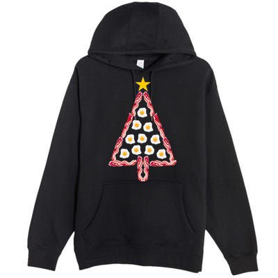 Christmas Breakfast Tree Bacon And Eggs Premium Pullover Hoodie