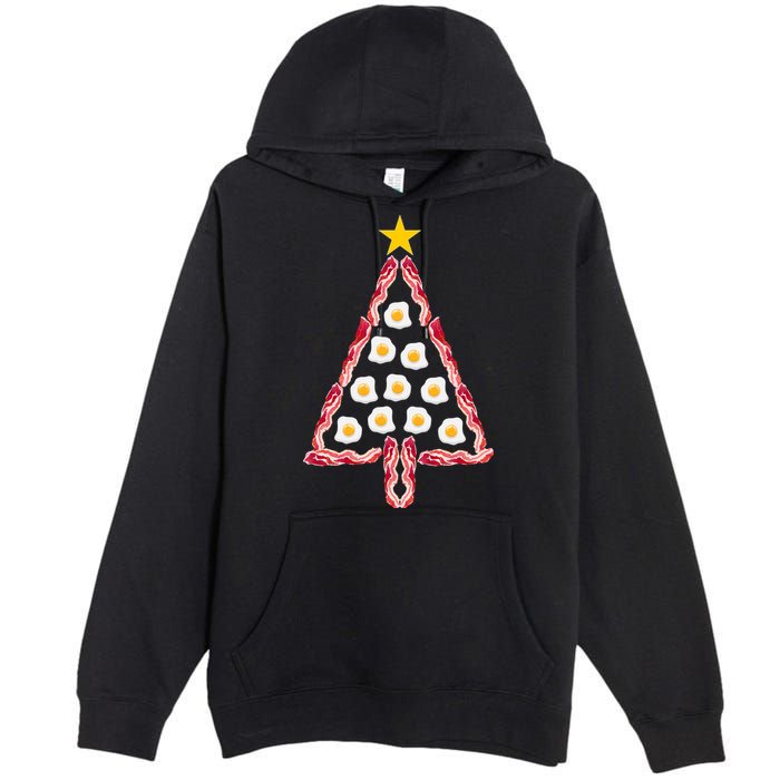 Christmas Breakfast Tree Bacon And Eggs Premium Pullover Hoodie