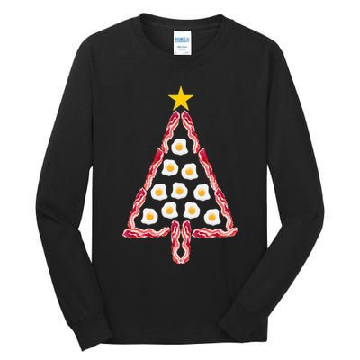 Christmas Breakfast Tree Bacon And Eggs Tall Long Sleeve T-Shirt
