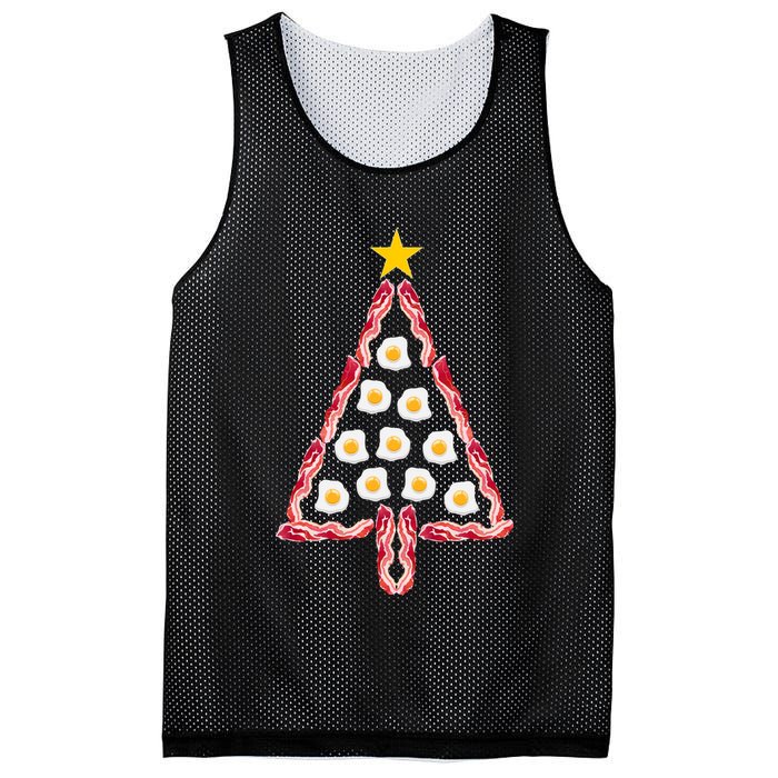 Christmas Breakfast Tree Bacon And Eggs Mesh Reversible Basketball Jersey Tank