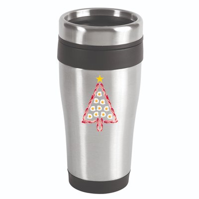 Christmas Breakfast Tree Bacon And Eggs 16oz Travel Tumbler