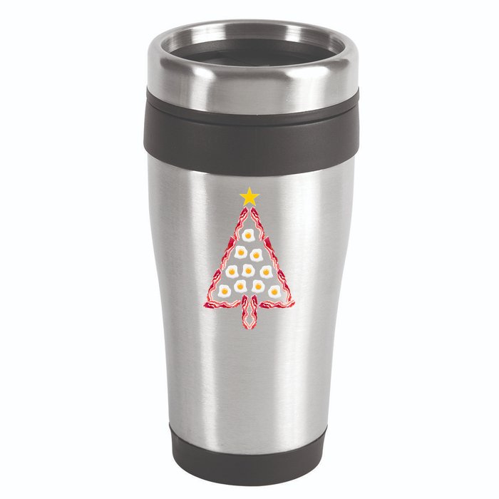 Christmas Breakfast Tree Bacon And Eggs 16oz Travel Tumbler