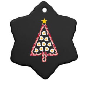 Christmas Breakfast Tree Bacon And Eggs Ceramic Star Ornament