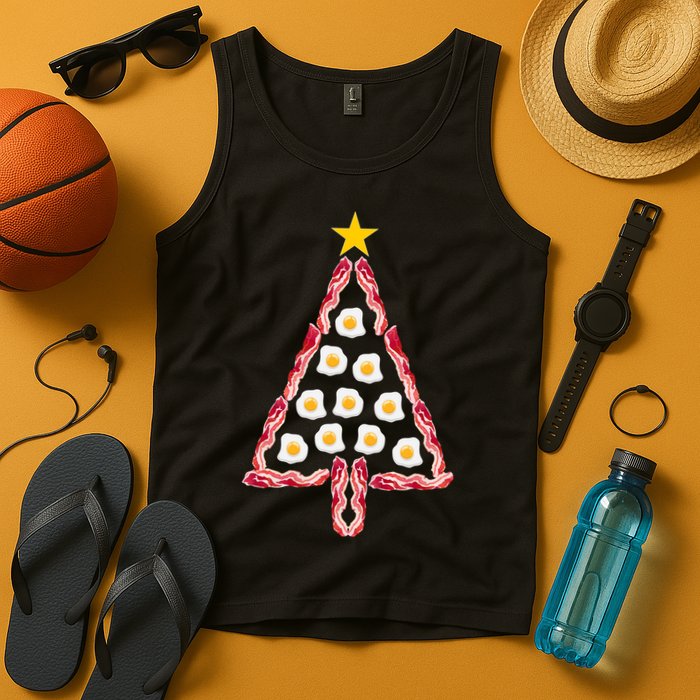 Christmas Breakfast Tree Bacon And Eggs Tank Top