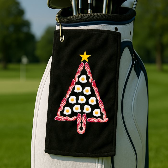 Christmas Breakfast Tree Bacon And Eggs Golf Towel