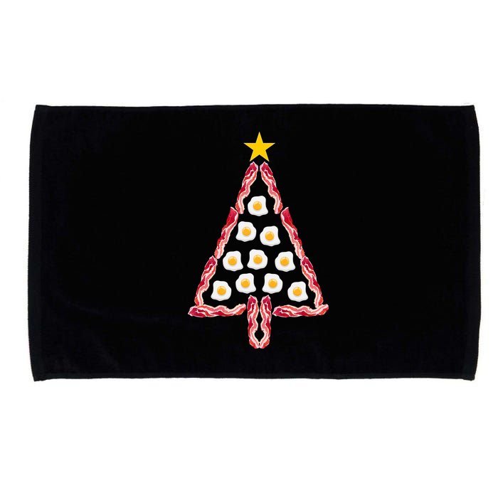 Christmas Breakfast Tree Bacon And Eggs Microfiber Hand Towel