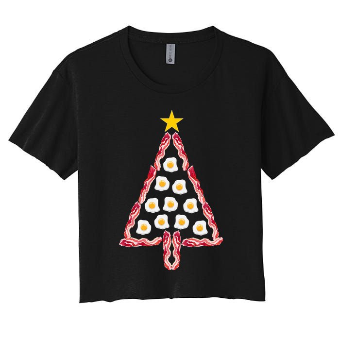 Christmas Breakfast Tree Bacon And Eggs Crop Top