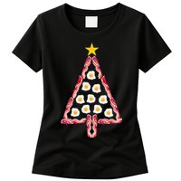 Christmas Breakfast Tree Bacon And Eggs Womens T-Shirt