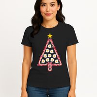 Christmas Breakfast Tree Bacon And Eggs Womens T-Shirt