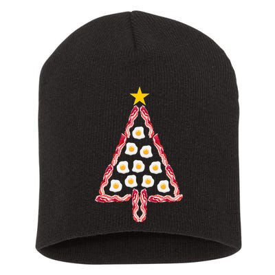 Christmas Breakfast Tree Bacon And Eggs Short Acrylic Beanie