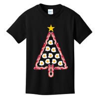 Christmas Breakfast Tree Bacon And Eggs Kids T-Shirt