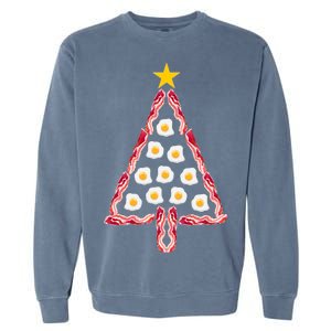 Christmas Breakfast Tree Bacon And Eggs Garment-Dyed Sweatshirt