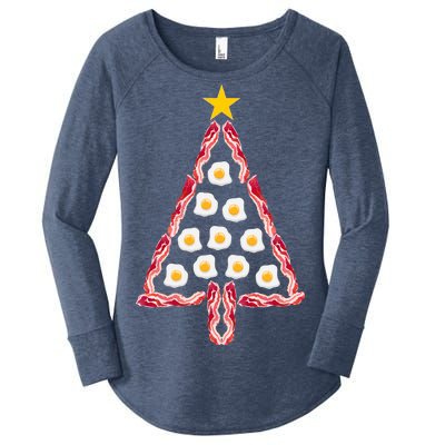 Christmas Breakfast Tree Bacon And Eggs Women's Perfect Tri Tunic Long Sleeve Shirt