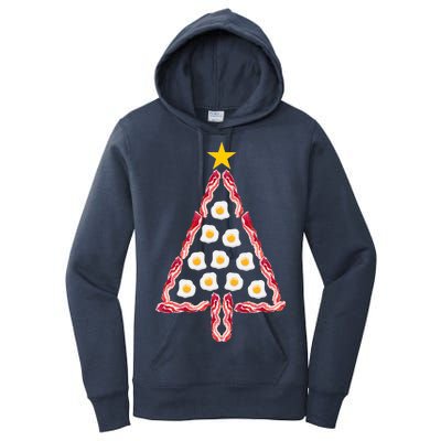 Christmas Breakfast Tree Bacon And Eggs Women's Pullover Hoodie