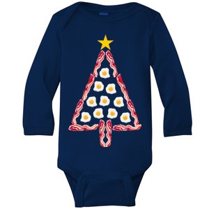 Christmas Breakfast Tree Bacon And Eggs Baby Long Sleeve Bodysuit