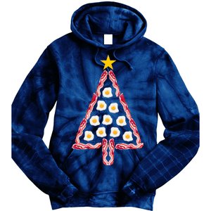 Christmas Breakfast Tree Bacon And Eggs Tie Dye Hoodie