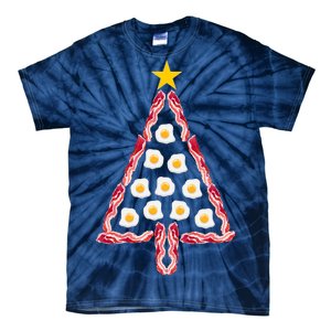 Christmas Breakfast Tree Bacon And Eggs Tie-Dye T-Shirt