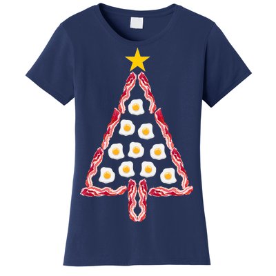 Christmas Breakfast Tree Bacon And Eggs Women's T-Shirt