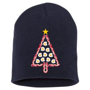 Christmas Breakfast Tree Bacon And Eggs Short Acrylic Beanie