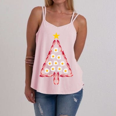 Christmas Breakfast Tree Bacon And Eggs Women's Strappy Tank