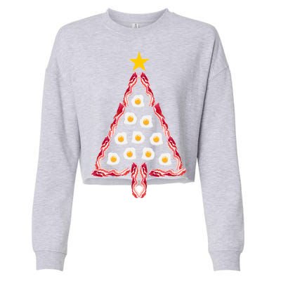 Christmas Breakfast Tree Bacon And Eggs Cropped Pullover Crew