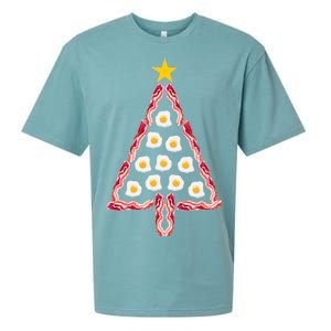 Christmas Breakfast Tree Bacon And Eggs Sueded Cloud Jersey T-Shirt