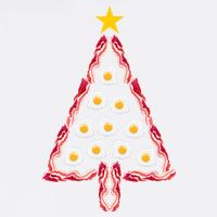Christmas Breakfast Tree Bacon And Eggs Garment-Dyed Sweatshirt