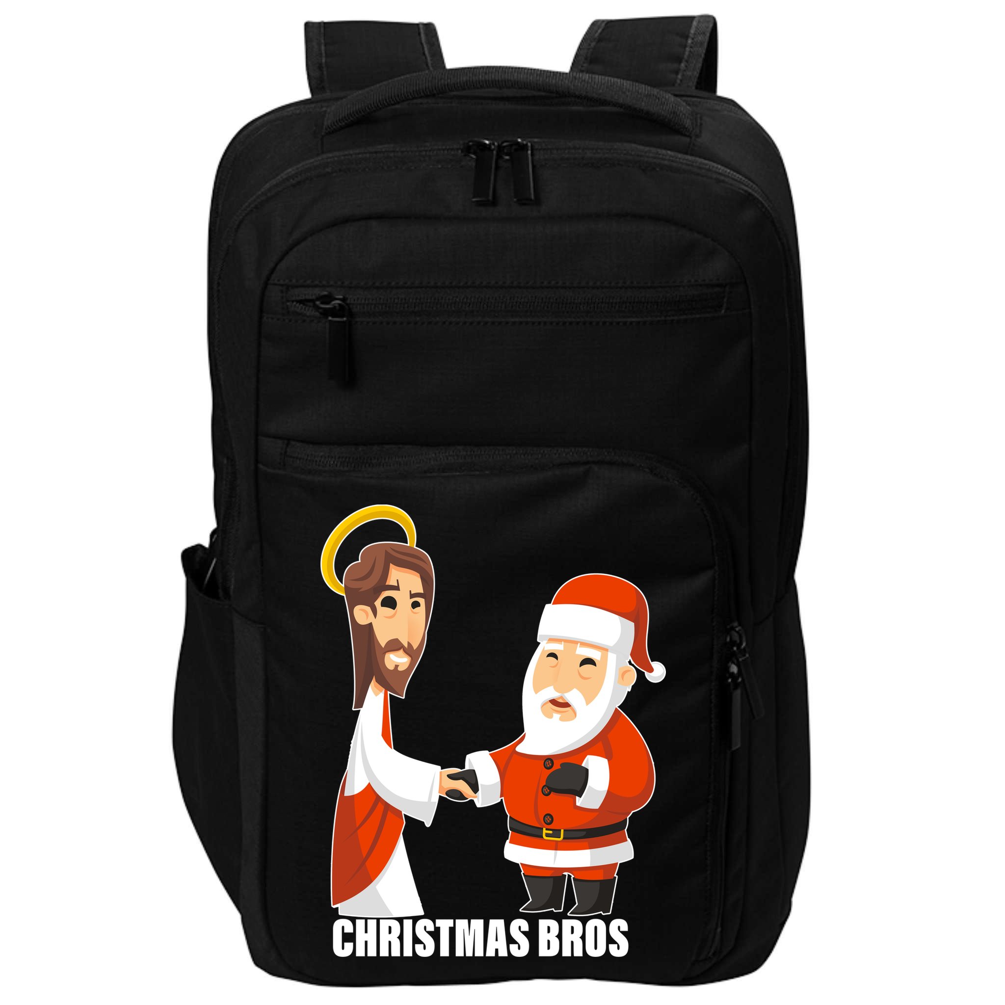 Christmas Bros Jesus And Santa Impact Tech Backpack