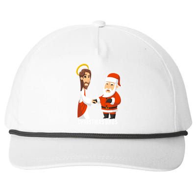 Christmas Bros Jesus And Santa Snapback Five-Panel Rope Hat