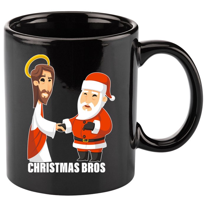 Christmas Bros Jesus And Santa 11oz C Handle Ceramic Mug