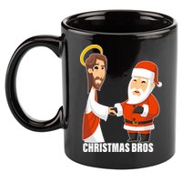 Christmas Bros Jesus And Santa 11oz C Handle Ceramic Mug