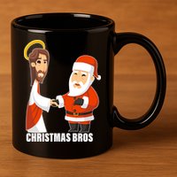 Christmas Bros Jesus And Santa 11oz C Handle Ceramic Mug