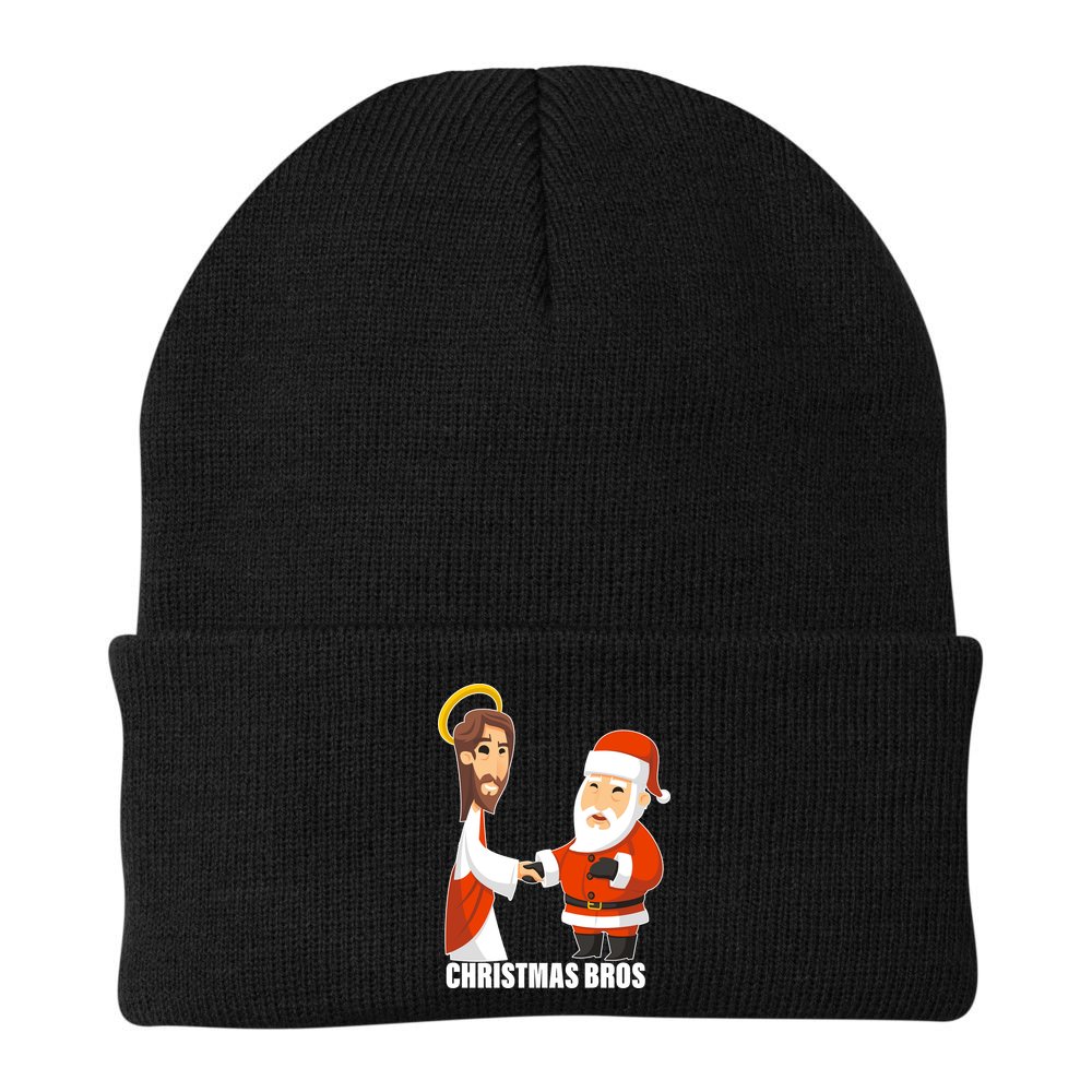 Christmas Bros Jesus And Santa Beanie