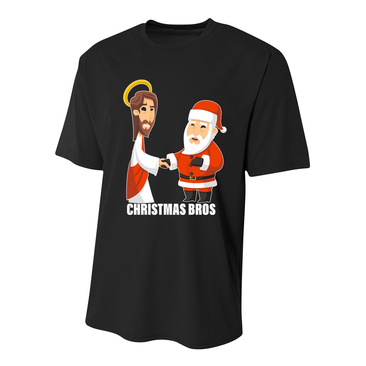 Christmas Bros Jesus And Santa Youth Performance Sprint T-Shirt