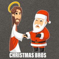 Christmas Bros Jesus And Santa Cotton Canvas Backpack