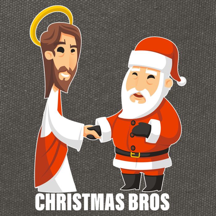Christmas Bros Jesus And Santa Cotton Canvas Backpack