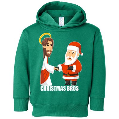 Christmas Bros Jesus And Santa Toddler Hoodie