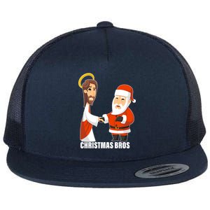 Christmas Bros Jesus And Santa Flat Bill Trucker Hat