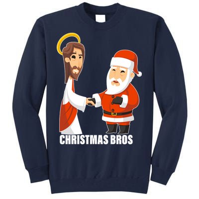 Christmas Bros Jesus And Santa Tall Sweatshirt