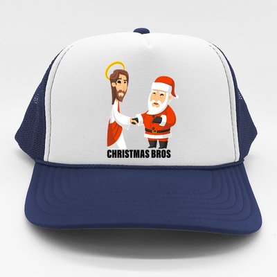 Christmas Bros Jesus And Santa Trucker Hat