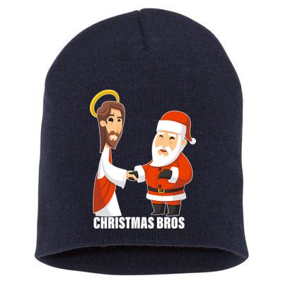 Christmas Bros Jesus And Santa Short Acrylic Beanie