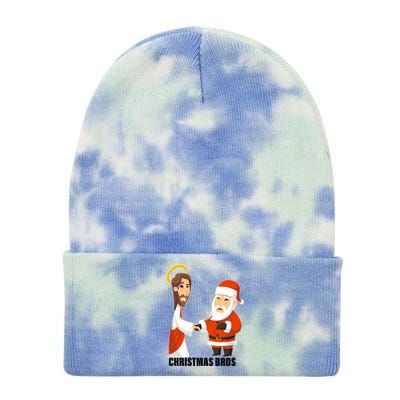 Christmas Bros Jesus And Santa Tie Dye 12in Knit Beanie